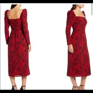 Leith square neck midi dress